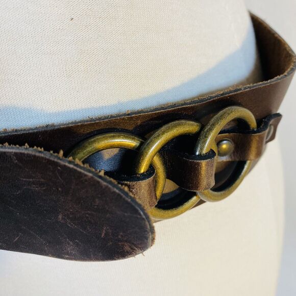 Marc Bernstein Handcrafted Brown Leather Belt M main image 12